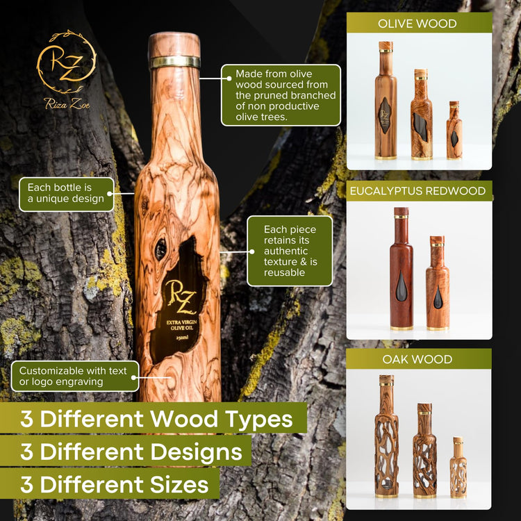 Olive wood bottle
