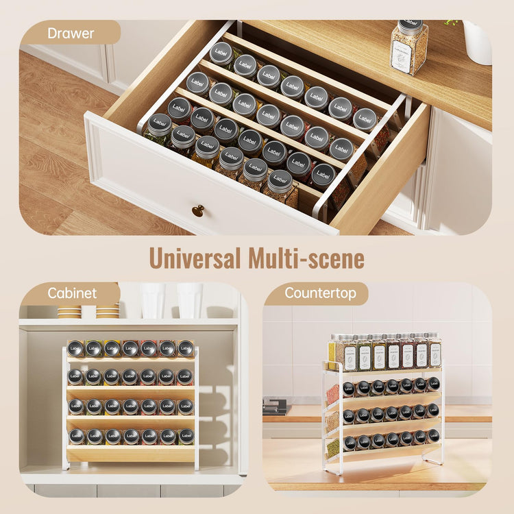 4 Tier Spice Rack Organizer for Cabinet