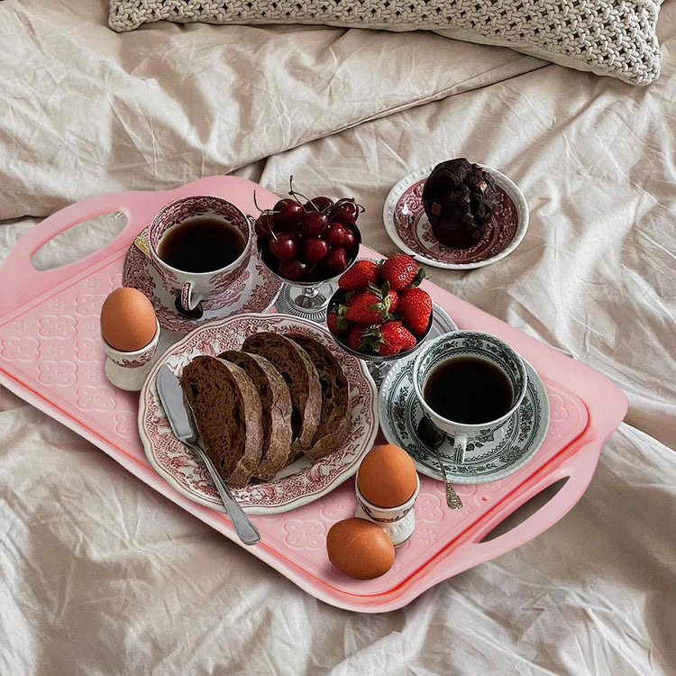 Large Non Slip Serving Tray with Handles (4 Count)