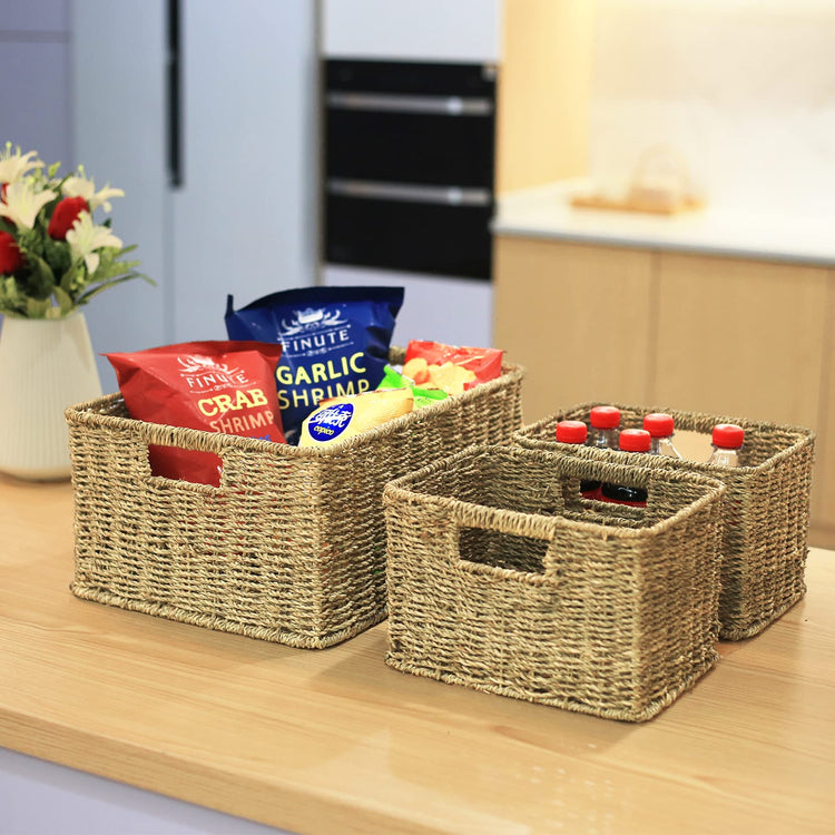 Large Wicker Baskets for Storage (3 Count)