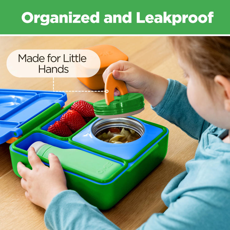 OmieBox Kids Insulated Leakproof Bento Lunch Box with Food Jar