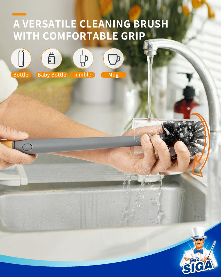 Water Bottle Brush and Straw Cleaner Brush with Long Handle
