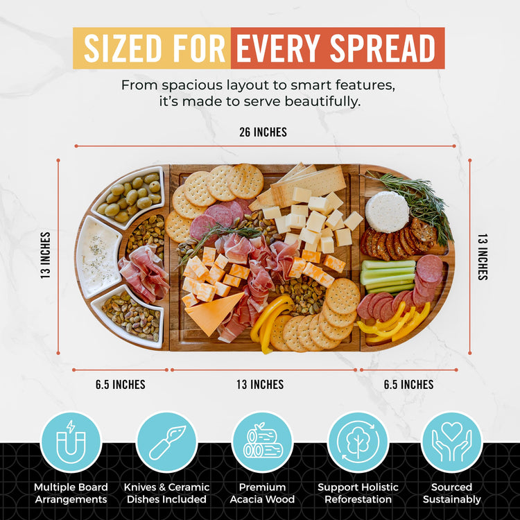 Elite Snacker Large Charcuterie Board Set (10 Count)