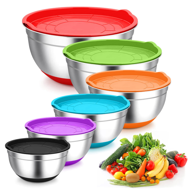 Mixing Bowls Stainless Steel Salad Bowls with Lids