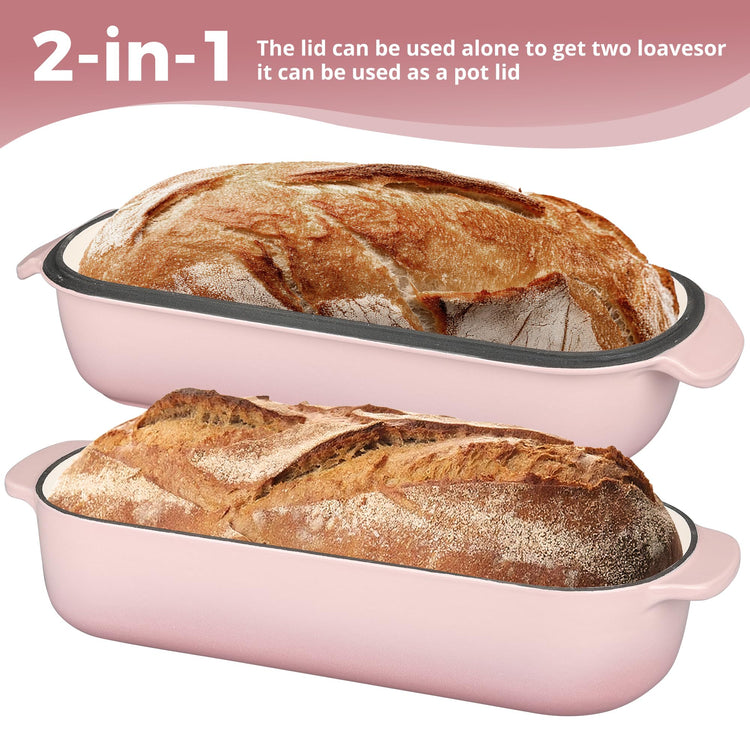 Enameled Cast Iron Loaf Pan with Lid