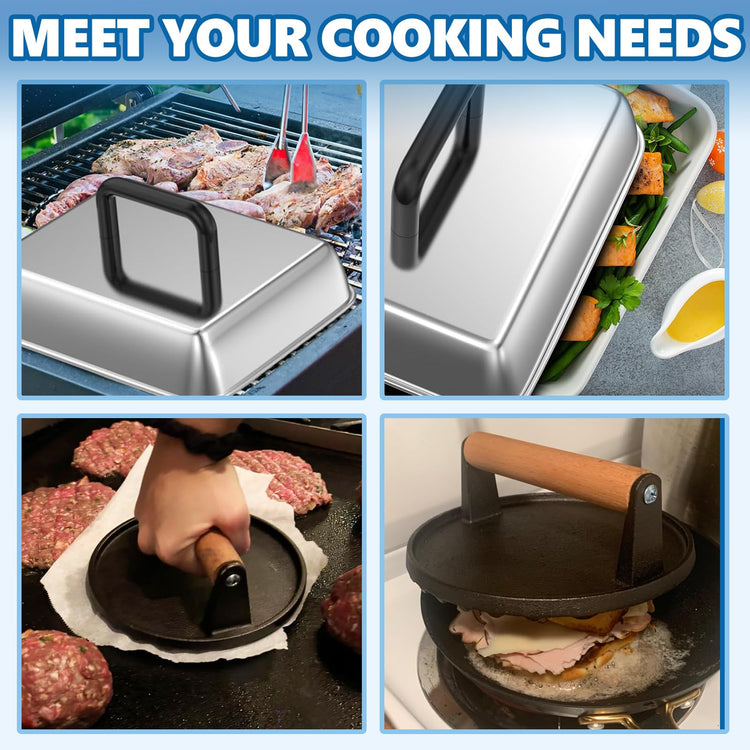 Griddle Basting Cover Dome & Round Burger Press for Blackstone Accessories