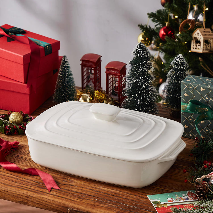 Large Ceramic Casserole Dish with Lid