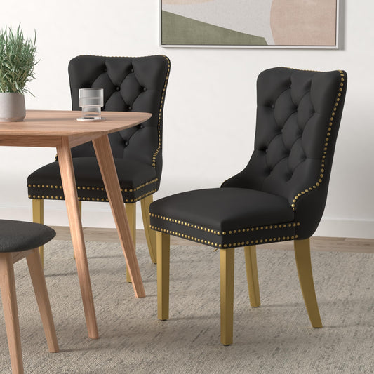 Black and Gold Velvet Dining Chairs Set of 6 (6 Count)