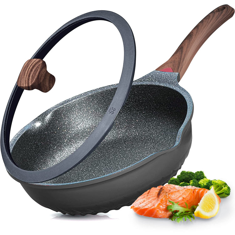 Nonstick Deep Frying Pan Skillet with Lid