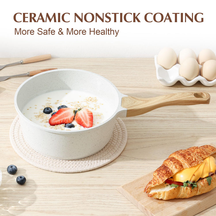 2.5 QT Ceramic Nonstick Saucepan with Lid