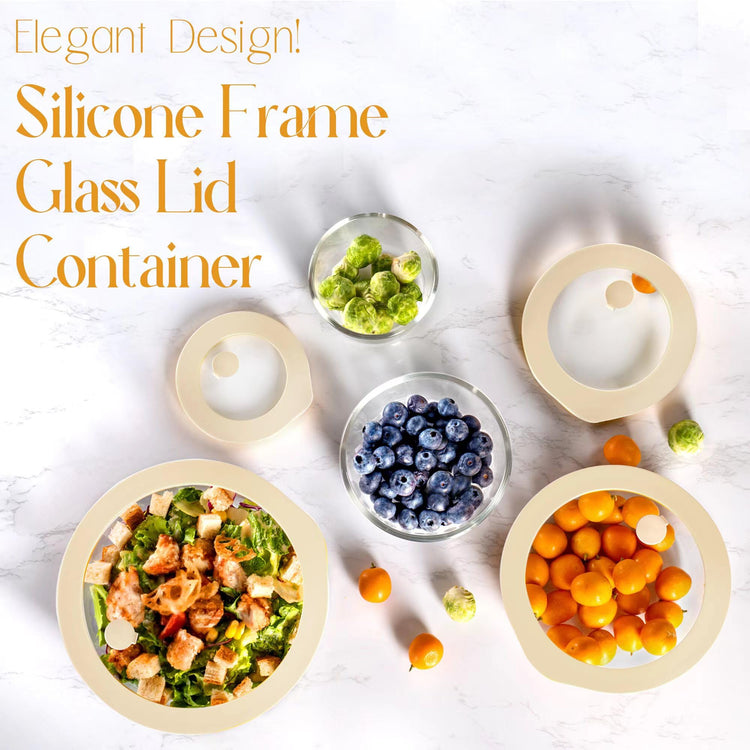 Glass Food Container Set with Glass Lid (3 Count)