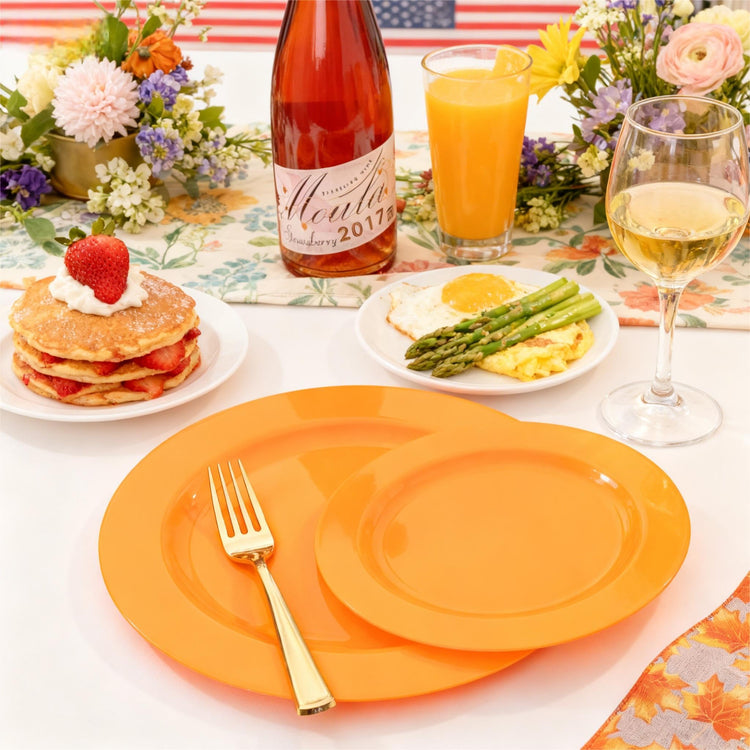 60PCS Orange Plates (60 Count)