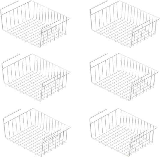 Simple Houseware 6PK Under Shelf Basket, White