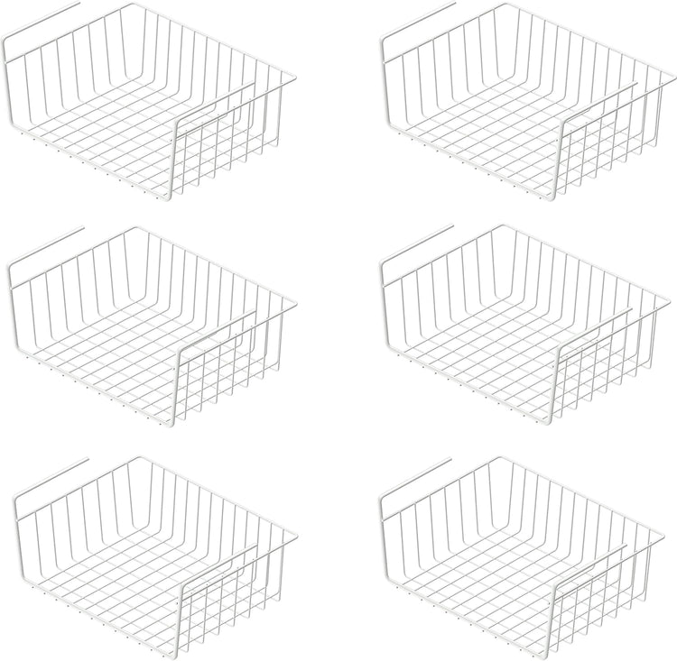 Simple Houseware 6PK Under Shelf Basket, White