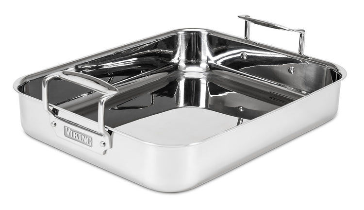 3 Ply Stainless Steel Roasting Pan with Non Stick Rack