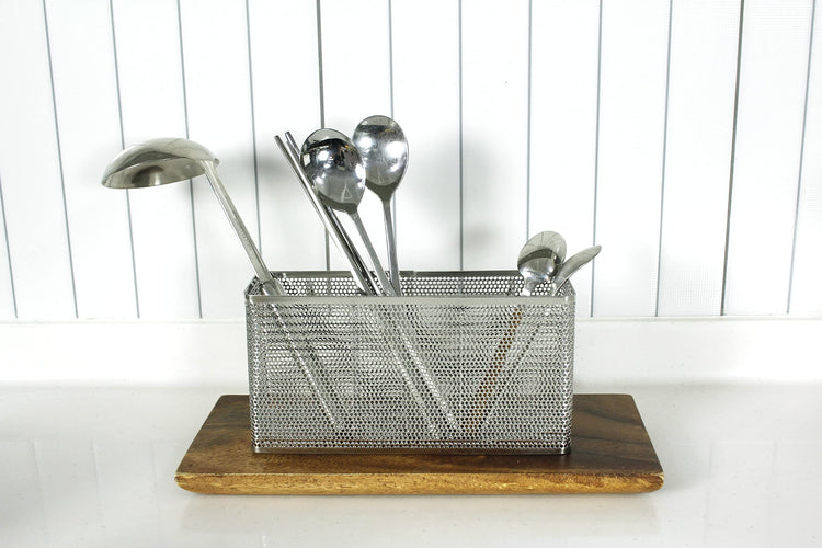 Kitchen Utensil Chopsticks Perforated Holder with Hooks