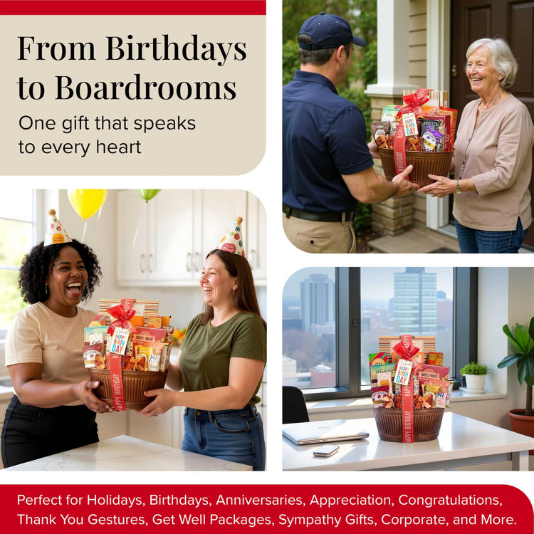 Birthday Gift Basket Wishes with Fun & Enjoyable Snacks