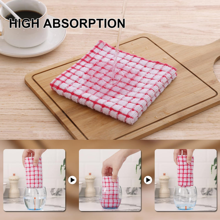 Cotton 8 Pack Terry Kitchen Dish Cloths (8 Count)