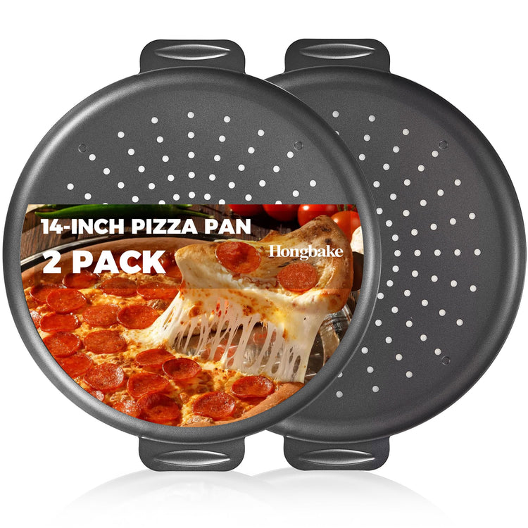 2 Pack Pizza Pan 14 Inch with Holes (2 Count)