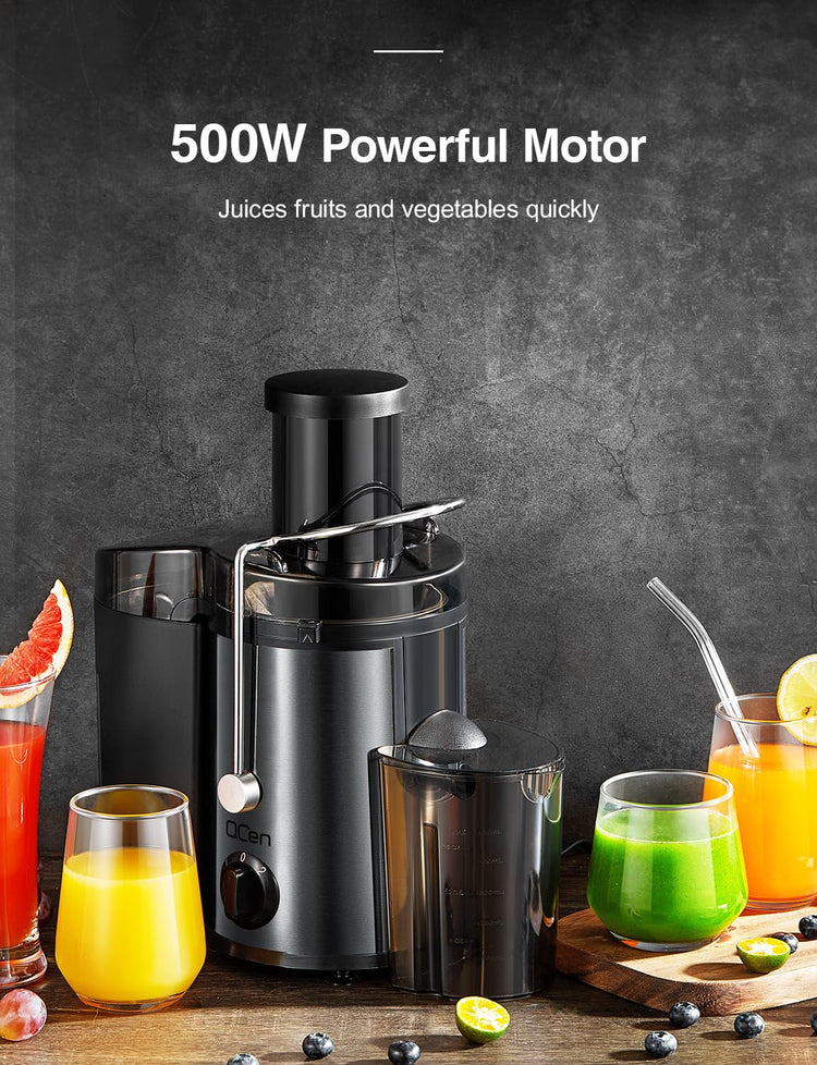 Juicer Machine 500W Centrifugal Juicer with Extra Wide Feed Chute