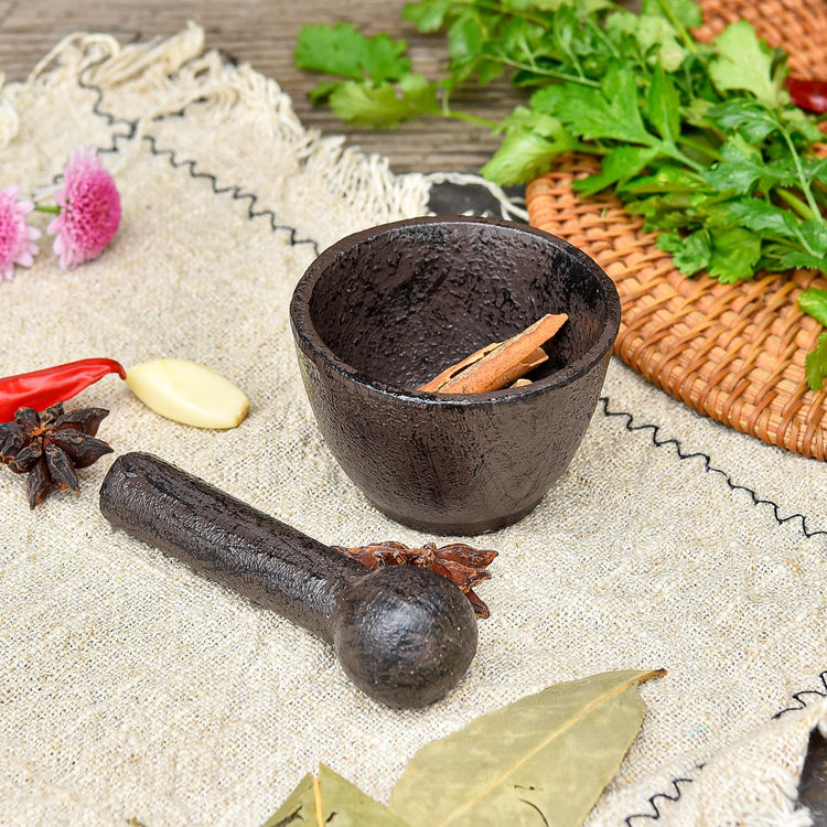 Cast Iron 3 Inches Diameter Mortar and 3.9 Inches Tall Pestle