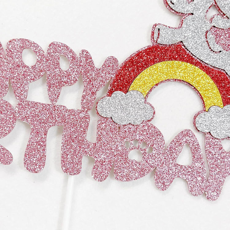 Cute Cat Cake Decorations, Cake Topper, Cartoon Birthday Party Decorations (Pink1)