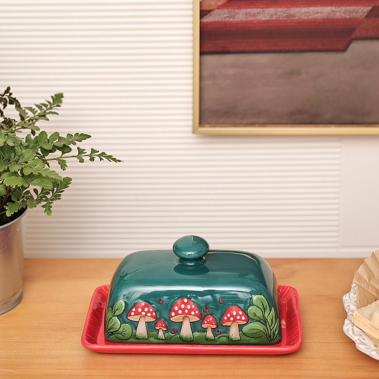 Mushroom Butter Dish With Lid