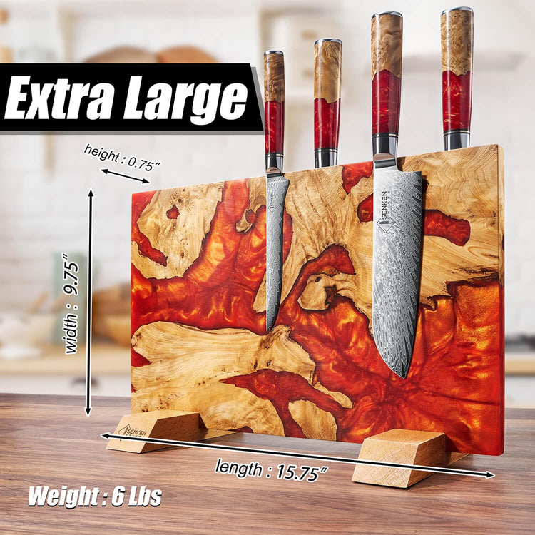 SENKEN "Red Tsunami" Extra Large Magnetic Knife Block