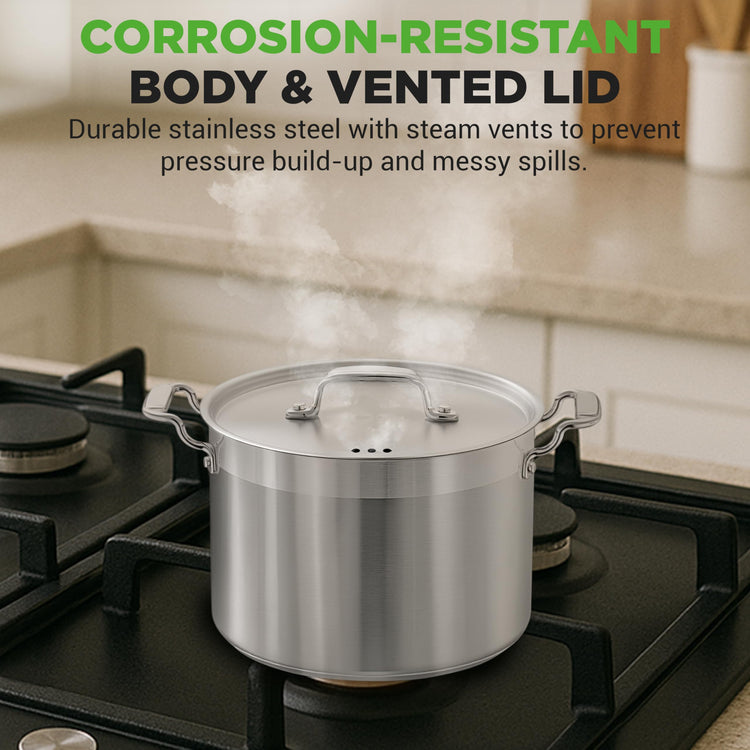 8 Qt Heavy Duty Stockpot with Stainless Steel Lid