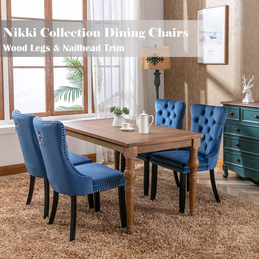 Blue Velvet Dining Chairs Set of 6 (6 Count)