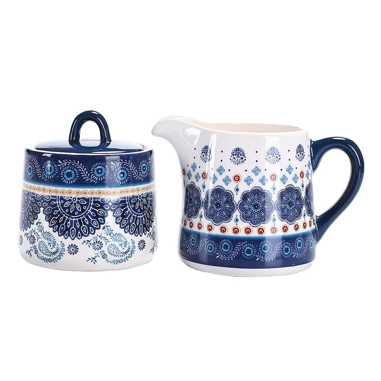 Blue Talavera Ceramic Sugar and Creamer Set