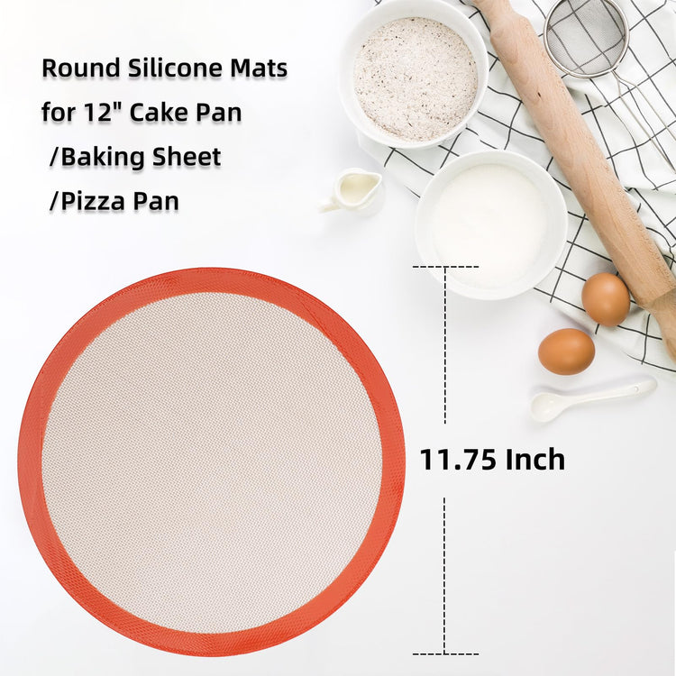 Round Silicone Baking Mats for 12 Inch Pizza Pan