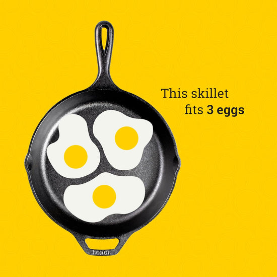 Lodge 10.25 Inch Cast Iron Skillet – Pre-Seasoned Frying Pan with Teardrop Handle – Oven, Stovetop, Grill & Campfire Use – Made in USA – Durable, Non-Toxic, Even-Heating Cookware – Black - Nestoria