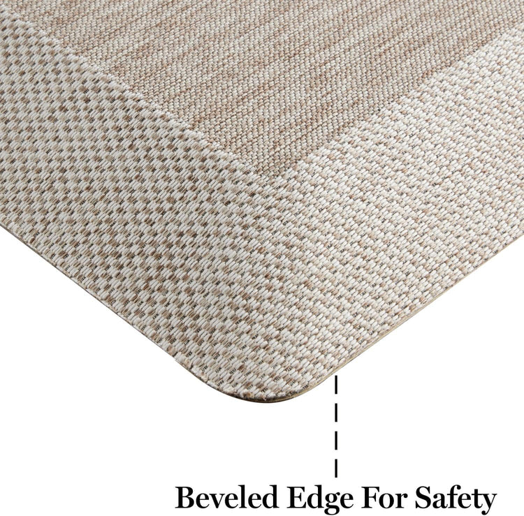 Martha Stewart Mira Modern Heathered Anti-Fatigue Air-Infused Kitchen Mat, Coffee Brown, 19.6"x39"