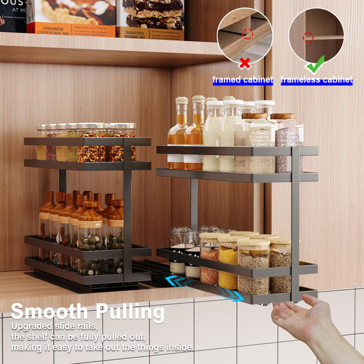 2 Pack Pull Out Spice Rack Organizer for Cabinet (2 pound(s))