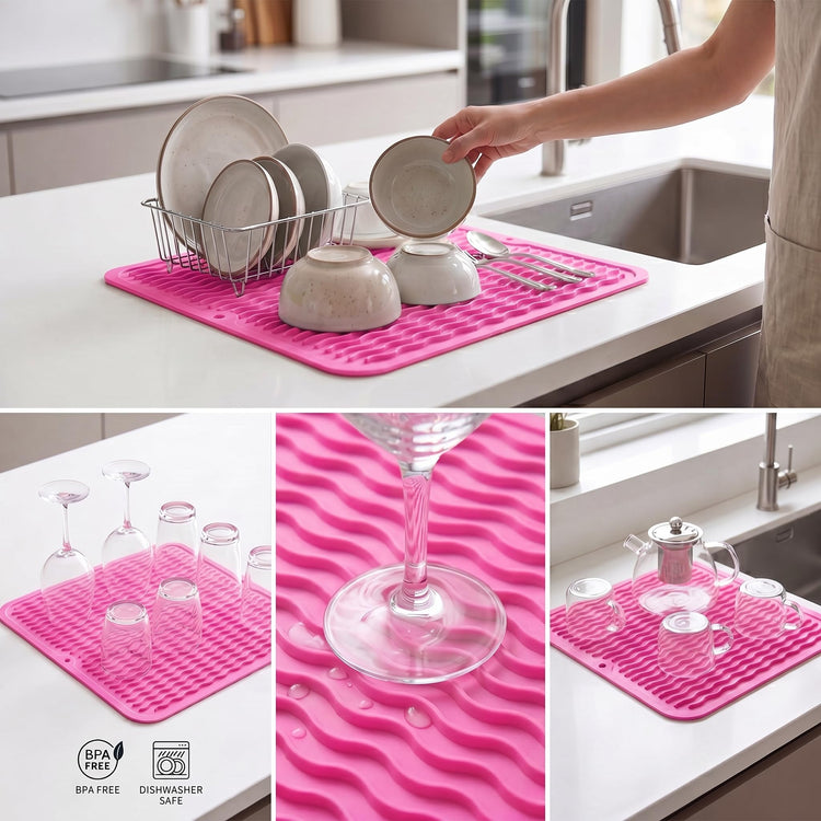 Silicone Dish Drying Mat for Multiple Usage