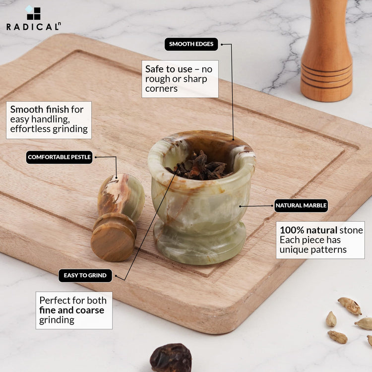 Marble Mortar and Pestle Set Small Spice Grinder & Herb Grinder