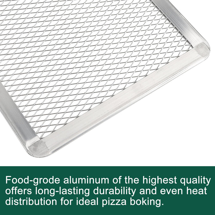 Pizza Screen 11 x 16 Inch 2 Pack Rectangular Aluminum Pizza Pan Restaurant (2 Count)