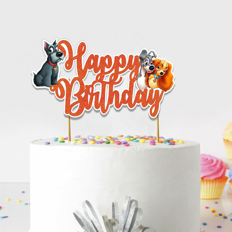 Lady and the Trmp Happy Birthday Cake Topper
