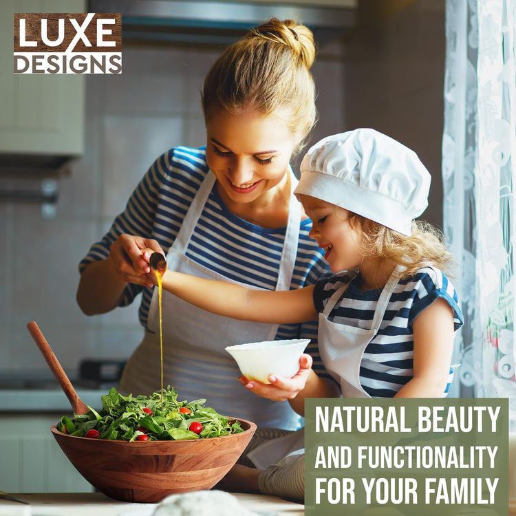 Wooden Salad Bowl Set