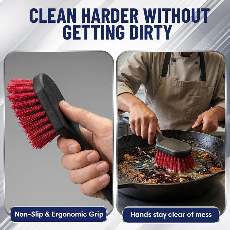 8 Inch Pot & Dish Kitchen Scrub Brush for Heavy
