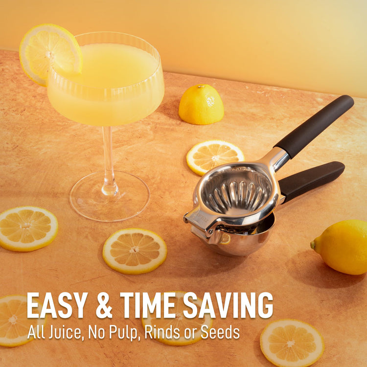 Zulay Lemon Squeezer Stainless Steel with Premium Heavy Duty Solid Metal Squeezer Bowl
