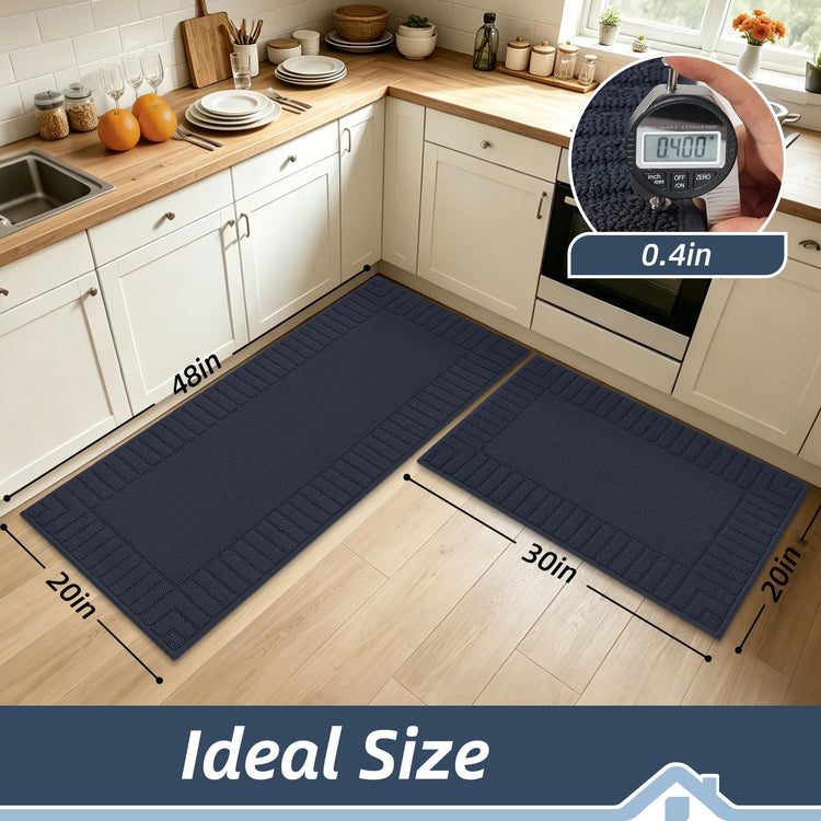 Kitchen Rugs Non Slip Washable 2PCS (10.83 Sq Ft)