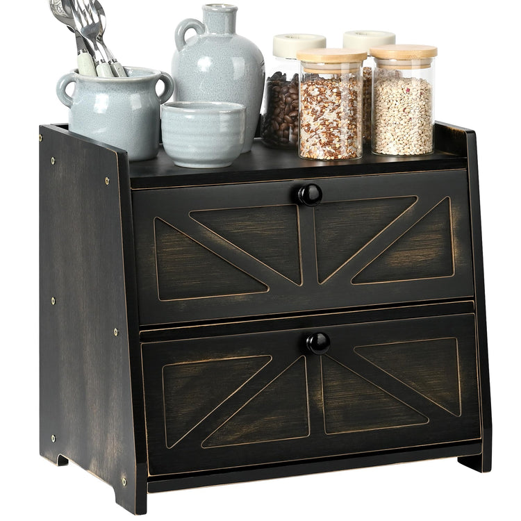 Bamboo Corner Bread Box for Kitchen Countertop 2