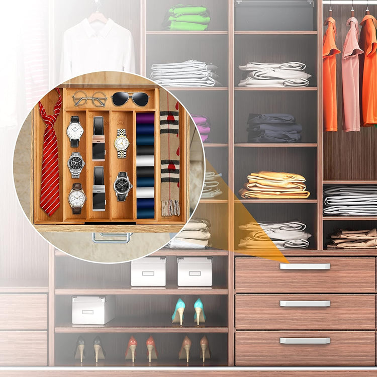 Kitchen Silverware Drawer Organizer and Storage Flatware Cutlery Utensil Holder Spice Rack Containers Bathroom Counter Cabinet Office Desk Makeup Drawer Tray Kitchen and Dining Tools Decor Accessories (2.01 Count)