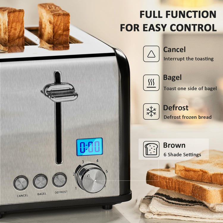 Countdown Stainless Steel 4 Slice Toaster with Bagel