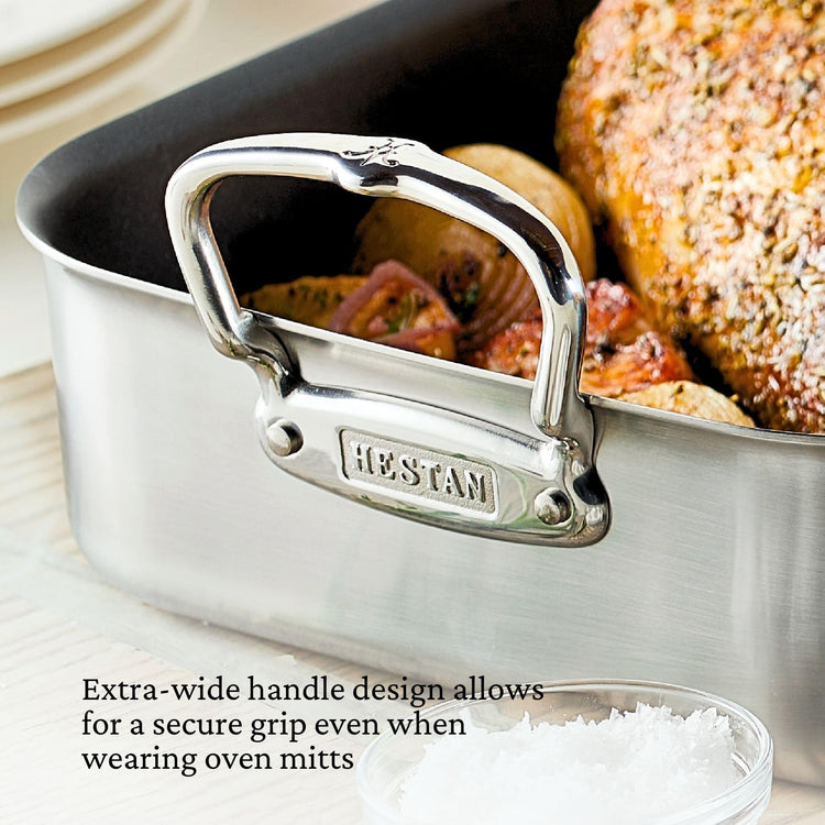 Provisions 14.5" Classic Clad Nonstick Roasting Pan with Stainless Steel Rack