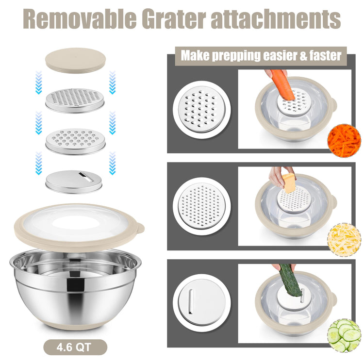 Stainless Steel Mixing Bowls with Lids & Colander (6 Count)