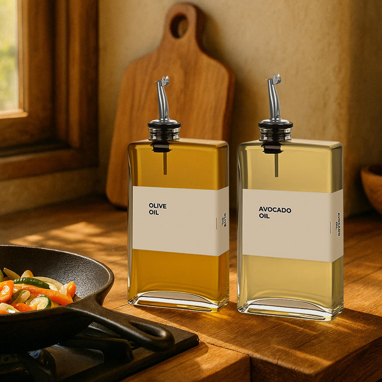 Glass Oil Dispenser for Kitchen (2 Count)