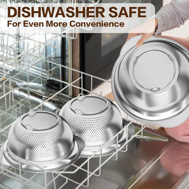 Stainless Steel Colander for Kitchen (3 Count)